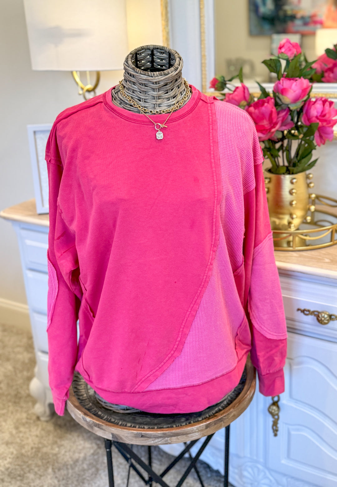 Pink mineral wash sweatshirt