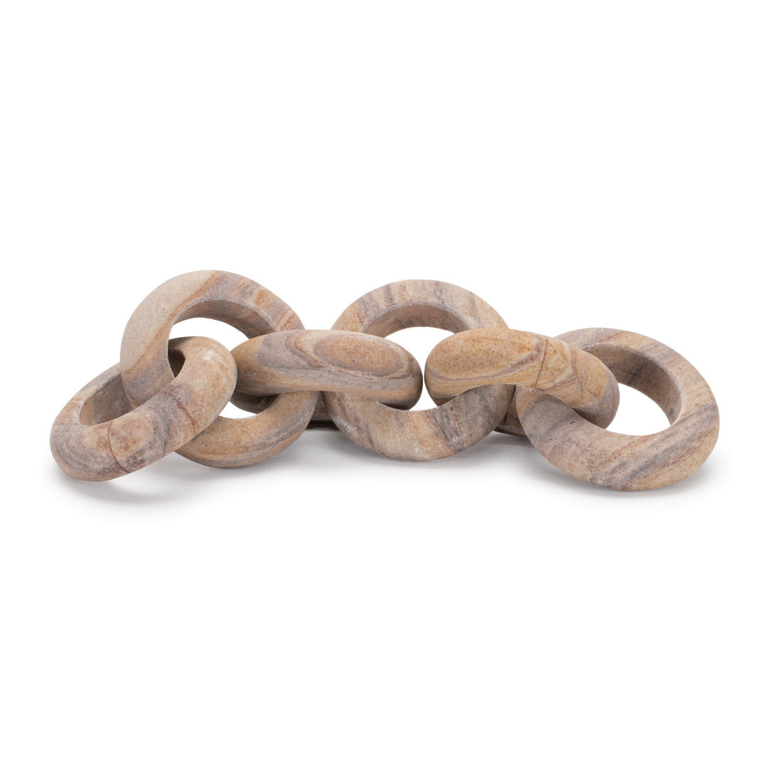 Chain Link 11" L Sandstone Accent Decor