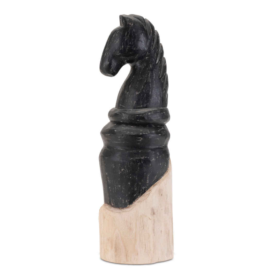 Mango Wood Knight Chess Piece Set (2)