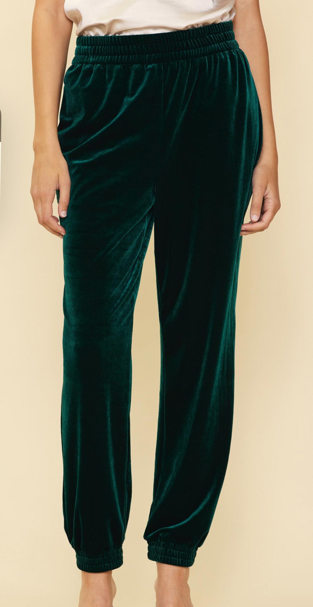Hunter Green Velvet Joggers