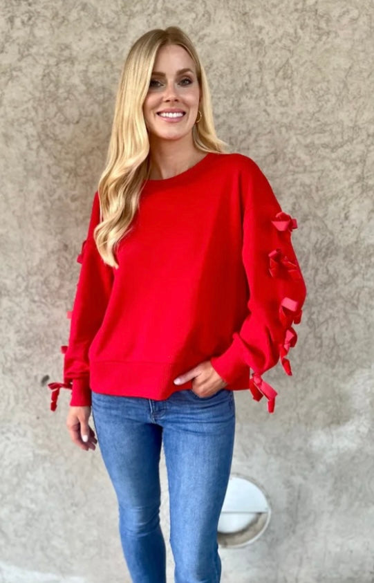 Red Velvet Bow Pullover