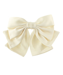 Ivory tripe bow barrette