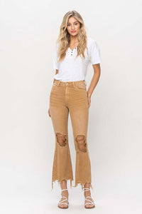 Vintage High Rise Distressed Flare Jeans