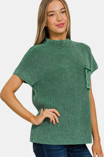 Load image into Gallery viewer, Zenana Washed Mock Neck Short Sleeve Sweater