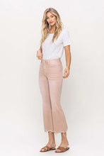 Load image into Gallery viewer, High Rise Distressed Hem Crop Flare Jeans