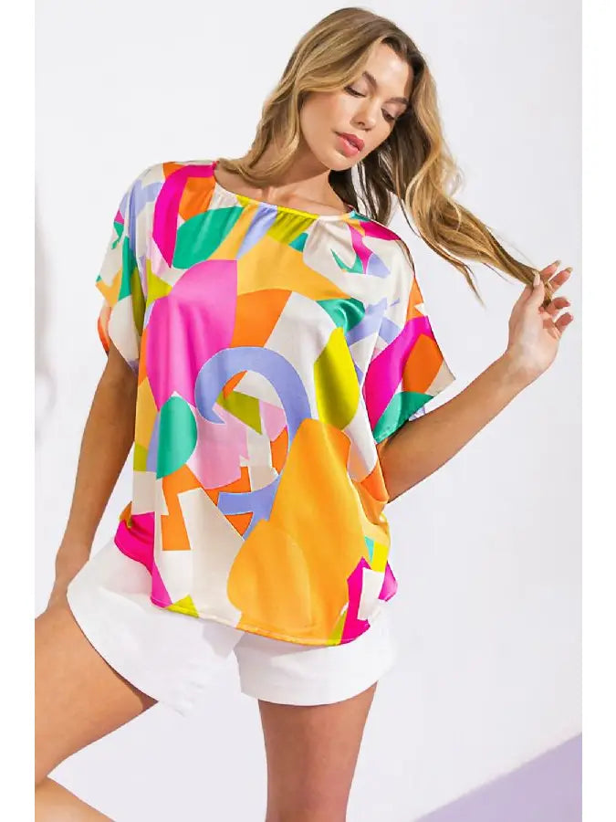 Bright multicolored top