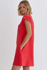Red Textured Dress