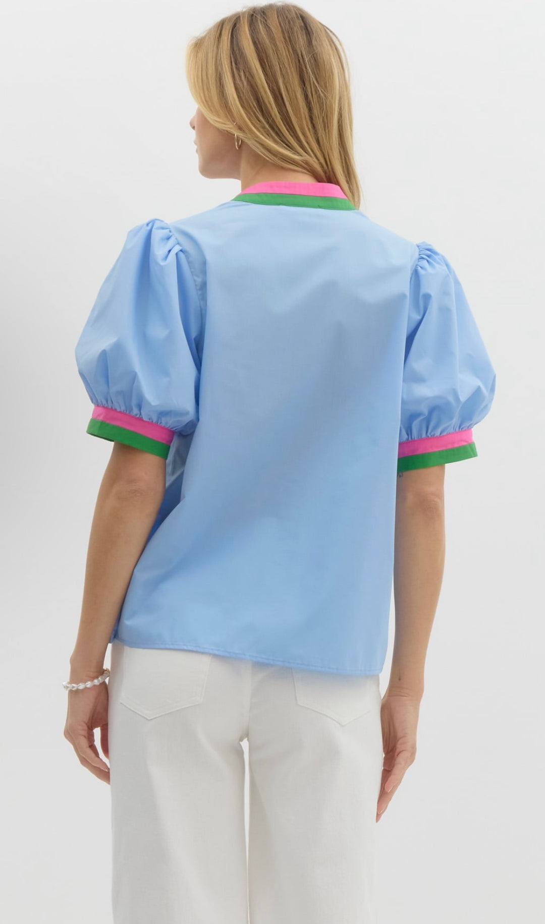 Chambray Breeze Bubble Stripe Top