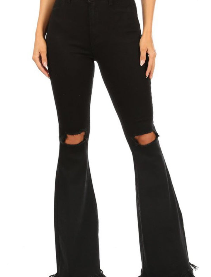 Black high waist flare jeans