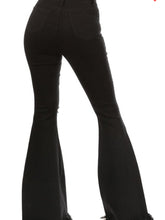 Load image into Gallery viewer, Black high waist flare jeans