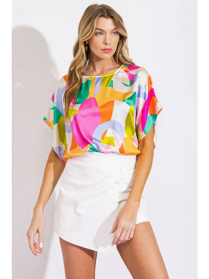 Bright multicolored top