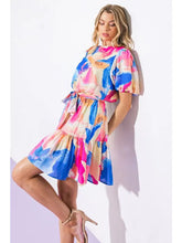 Load image into Gallery viewer, Blue and Pink Printed Dress