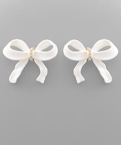 White Ribbon Earrings