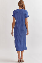 Load image into Gallery viewer, Indigo Midi Ribbed Knit Dress