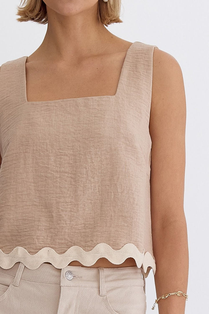 Oatmeal square neck top