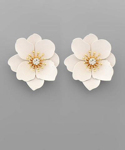 Ivory Flower Earrings