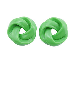 Light green love knot earrings