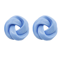 Light blue love knot earrings