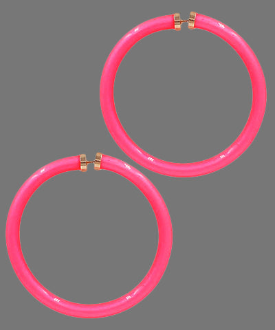Neon Pink Hoops