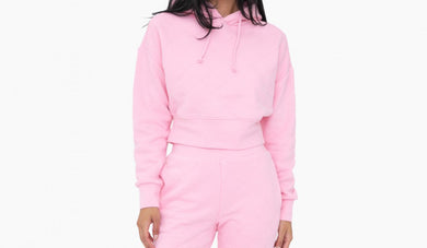 Pink Mono B Quilted Drawstring Hoodie Candy pink