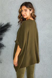 Army green oversized sweater