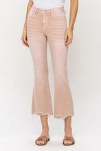 Load image into Gallery viewer, High Rise Distressed Hem Crop Flare Jeans