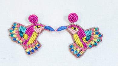 Tropical bead seed earrings