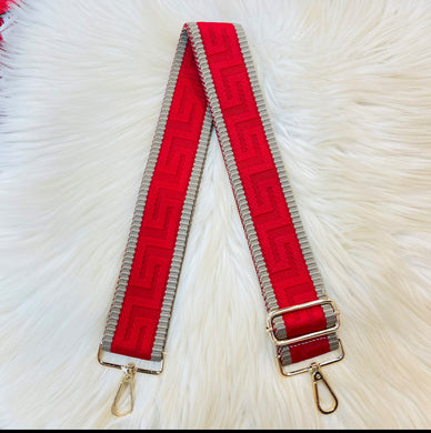 Guitar Strap Red greek key