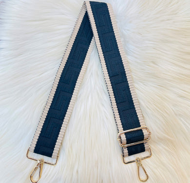 Guitar Strap Black Greek Pattern