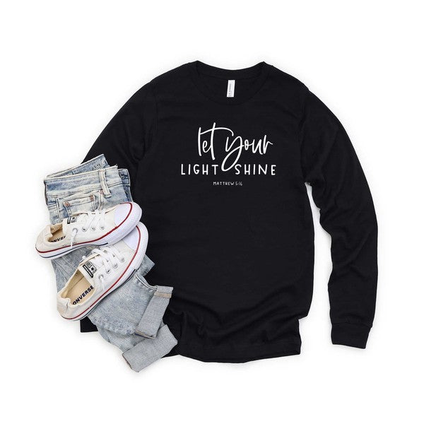 Let You Light Shine Scripture Long Sleeve Tee