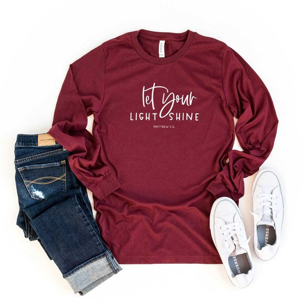 Let You Light Shine Scripture Long Sleeve Tee