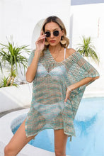 Load image into Gallery viewer, Openwork Slit V-Neck Cover Up