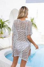 Load image into Gallery viewer, Openwork V-Neck Short Sleeve Cover Up