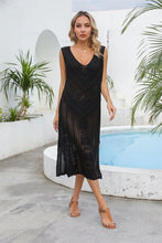 Load image into Gallery viewer, Openwork Slit V-Neck Sleeveless Cover Up