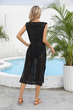 Load image into Gallery viewer, Openwork Slit V-Neck Sleeveless Cover Up