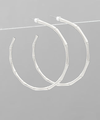 Bamboo circle hoop earrings