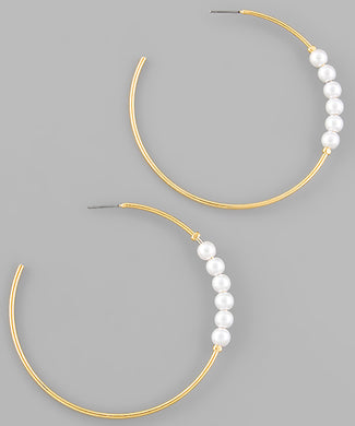 Pearl Studded Hoops