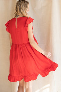 Ruffle Dress - Red