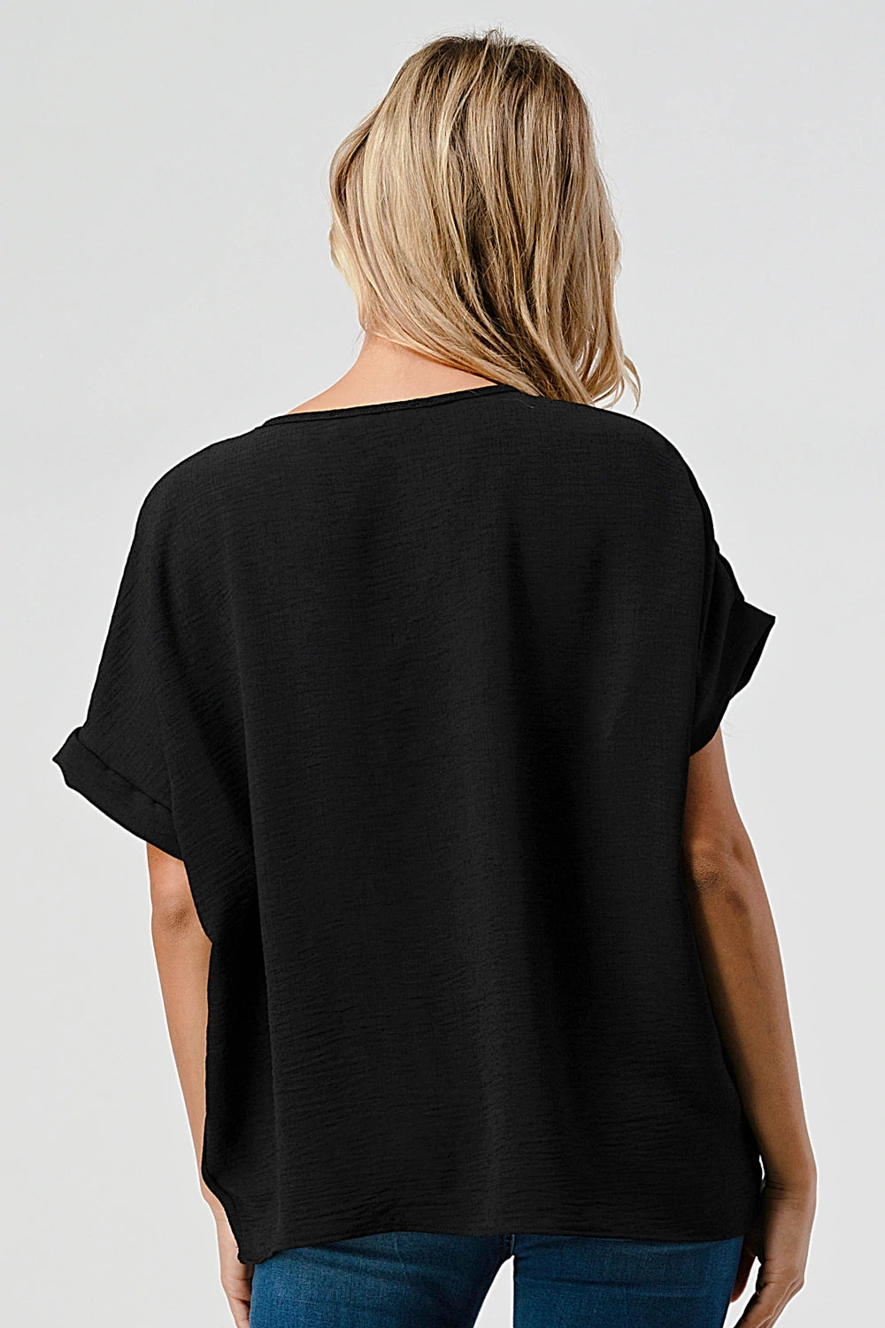 TAYLOR V-NECK TOP BLACK