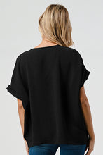 Load image into Gallery viewer, TAYLOR V-NECK TOP BLACK