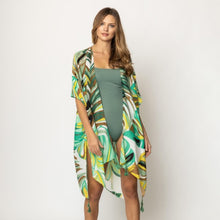 Load image into Gallery viewer, Green Tropical Print Komono