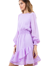 Load image into Gallery viewer, Swiss Dot Sheer A-line Dress lavender
