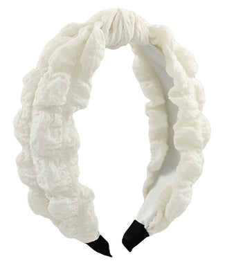 Ivory Textured fabric knotted headband