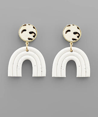 Animal print disc arch earring