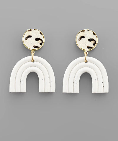 Animal print disc arch earring