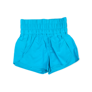 Windbreaker smocked waistband running shorts icy blue