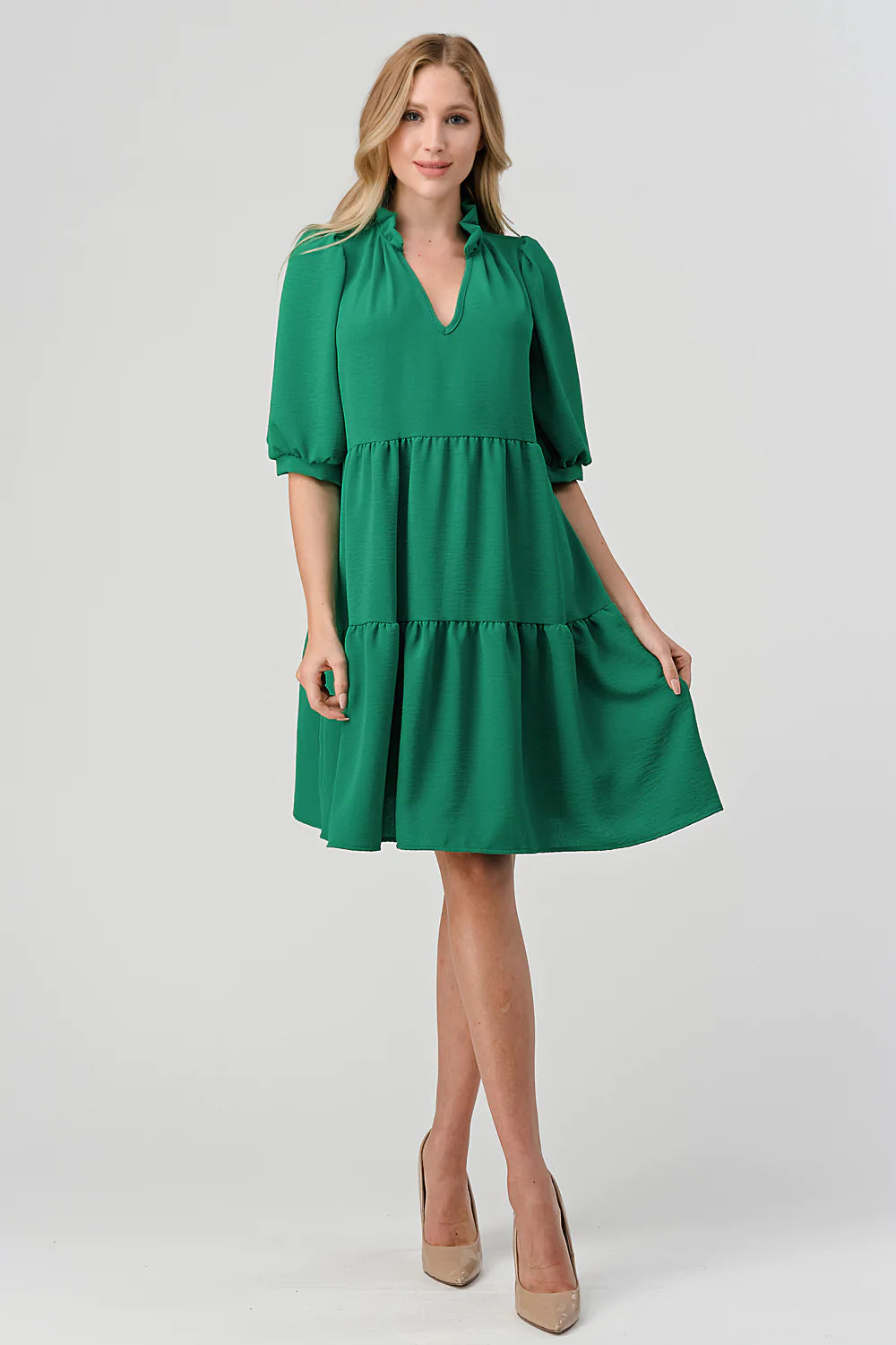 Emerald green 2024 babydoll dress