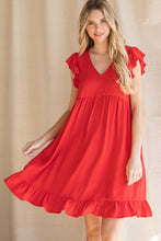 Load image into Gallery viewer, Ruffle Dress - Red
