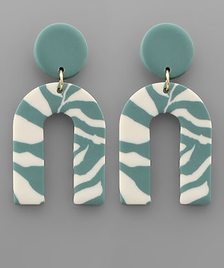 Clay Patterned Arch Earrings