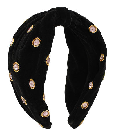 Black circle velvet headband